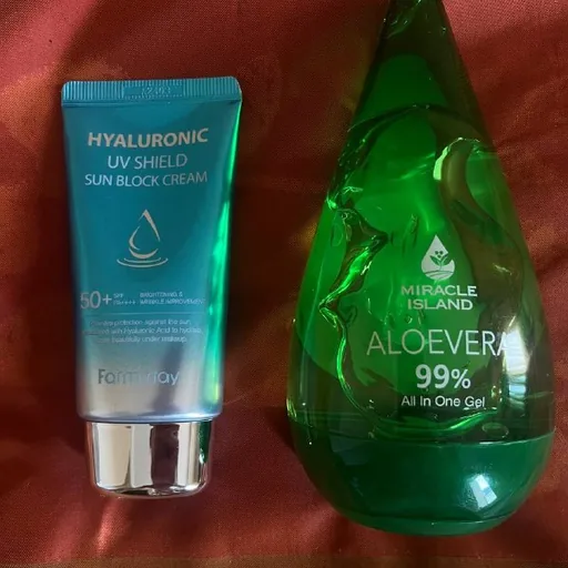 Корейская косметика, крем для лица с SPF, гель для душа с алоэ