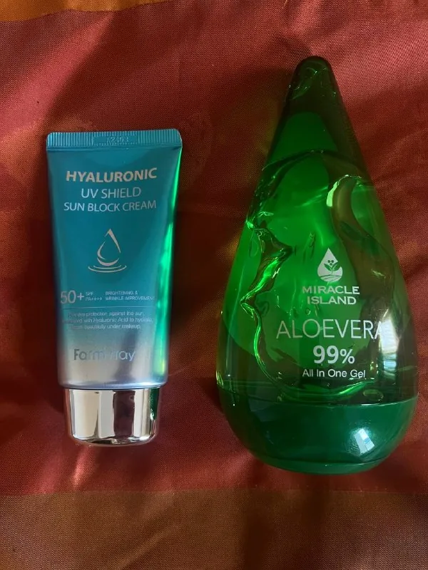 Корейская косметика, крем для лица с SPF, гель для душа с алоэ