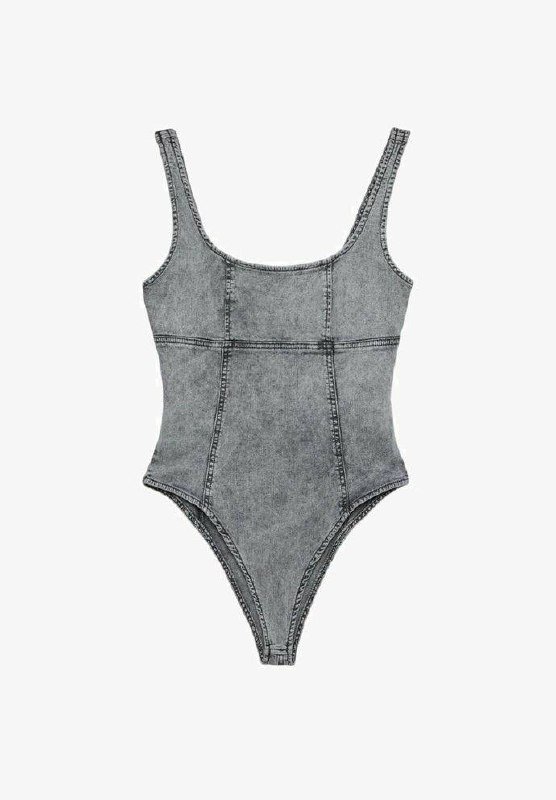 Серое джинсовое боди Stradivarius размер s