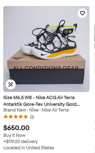 Кроссовки Nike ACG Terra Antarktik Gore-Tex размер 44 5