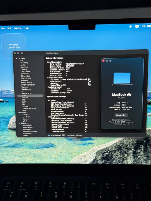 MacBook Air M2 13 inch 8GB 256GB SSD 4