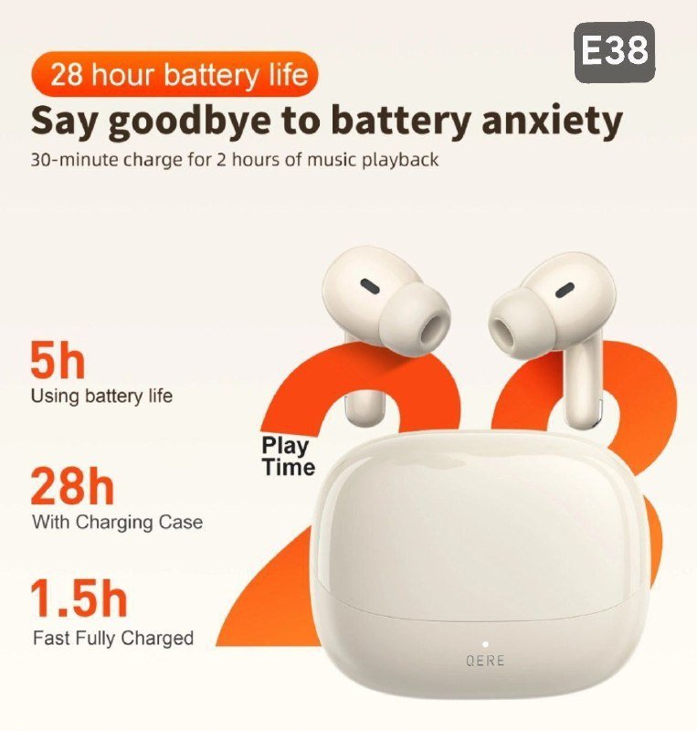 Наушники QERE E28 BLACK, E20 TWS, E38 WIRELESS и колонка HF-22 3