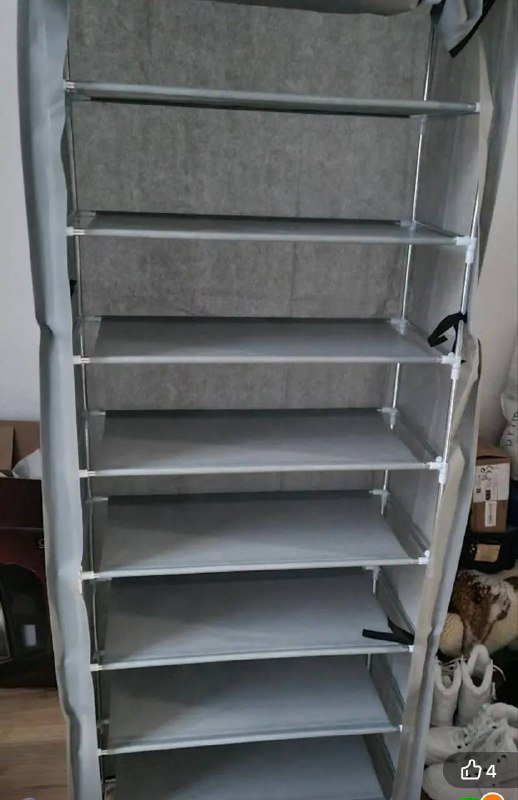 10 ярусная полка для обуви стальная с чехлом 3