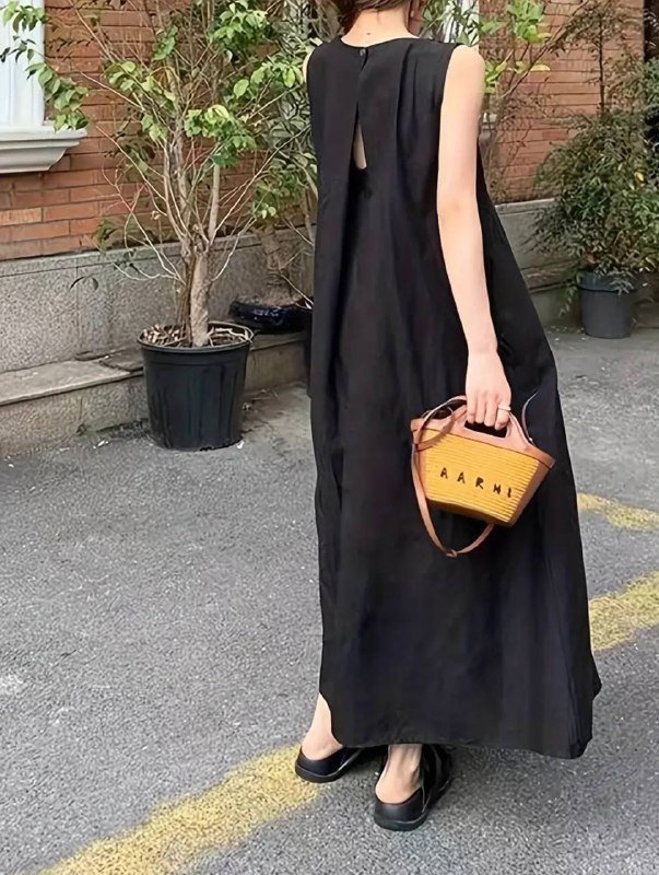 Чёрное летнее платье плюс сайз 52-54 4