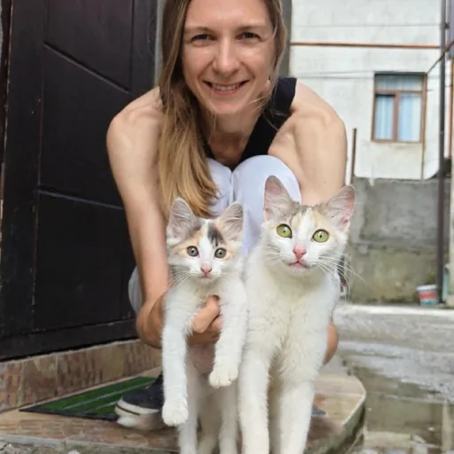 Кошка и котенок