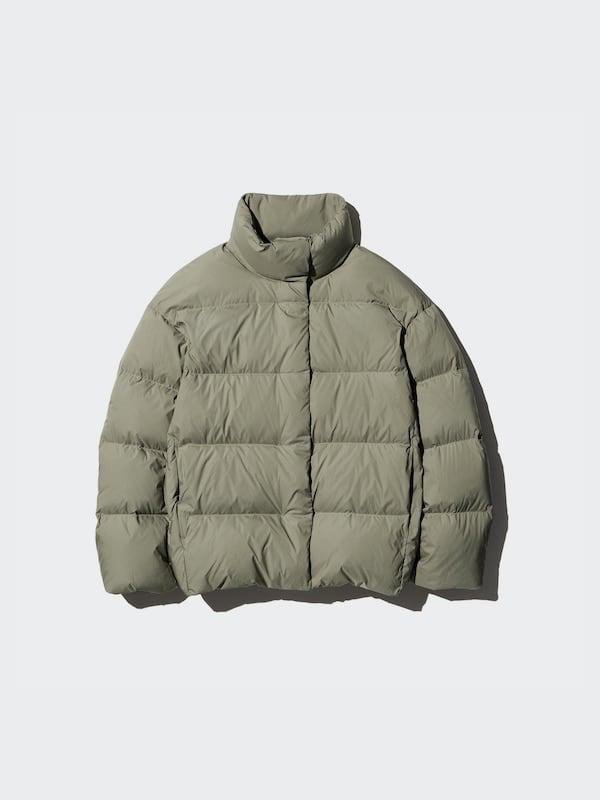 Женский пуховик Uniqlo оливкового цвета 6