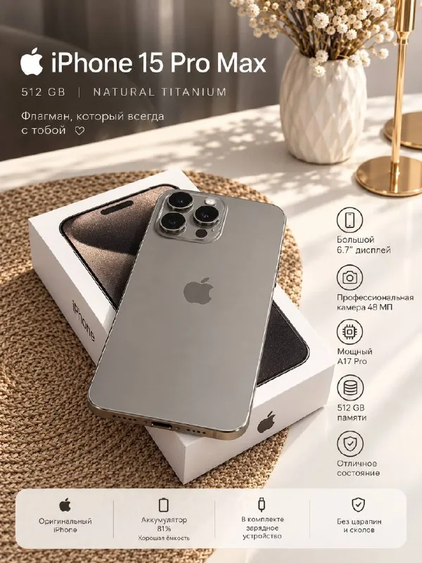 iPhone 15 Pro Max 512 GB Natural Titanium