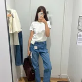 Голубые прямые джинсы UNIQLO женские 1