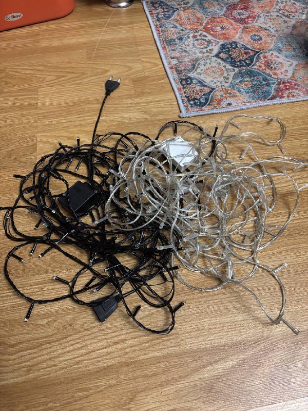 Гирлянды теплый белый цвет, 3 шт