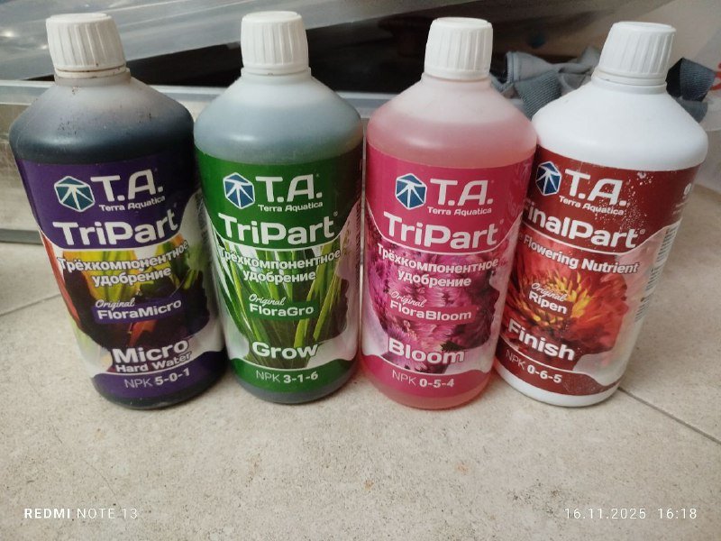 Удобрения Terra Aquatica полный набор 1 литр