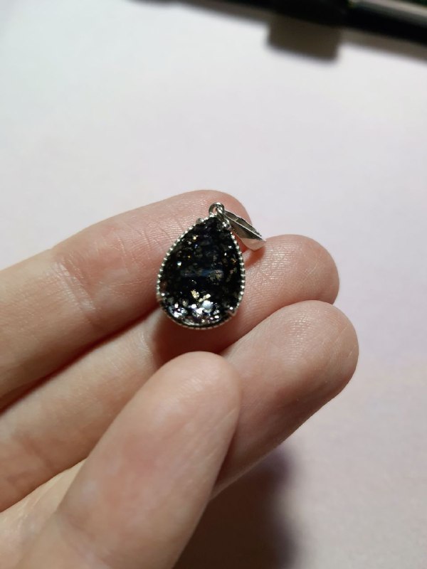 Серебряное колье, серебряный кулон с кристаллом Сваровски 3