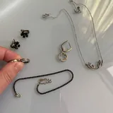 Серебряные серьги, цепочка 4