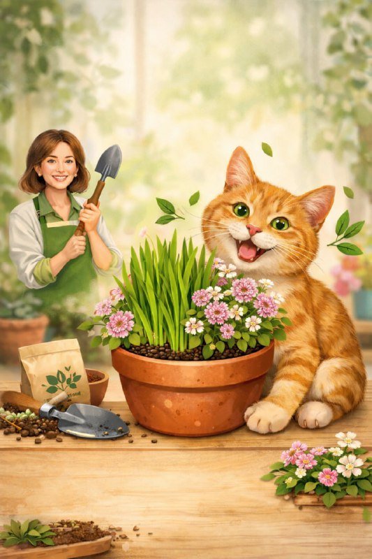 Мастер-класс Горшочек-полянка для котика