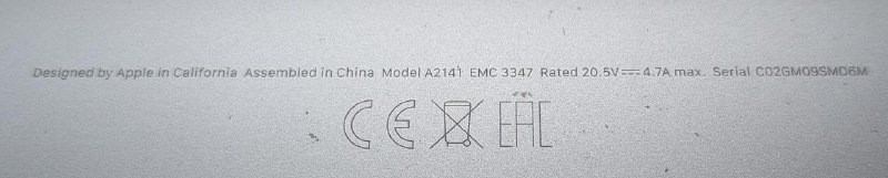 MacBook Pro 16" 2019, 6-core i7, 16GB RAM, 500GB SSD 5