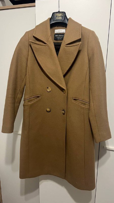Пальто бежевое кашемир размер S