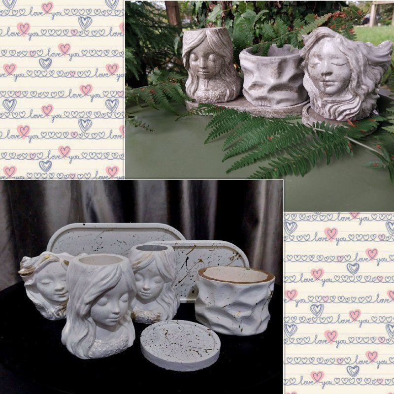 Фигурки из цемента для декора и горшков для кактусов 2