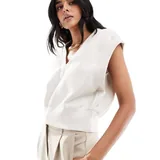 Белая oversize футболка, белый топ, жилет 7