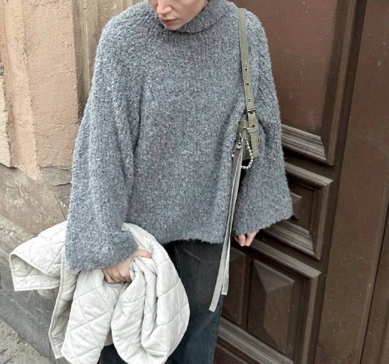 Свитер basa оверсайз серый женский