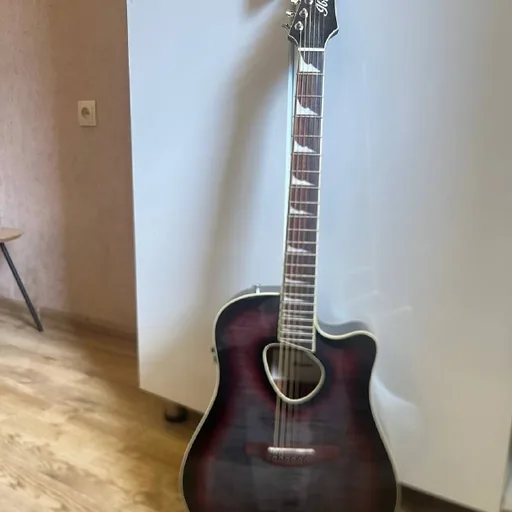 Ibanez электроакустическая гитара, чехол, ремень, струны