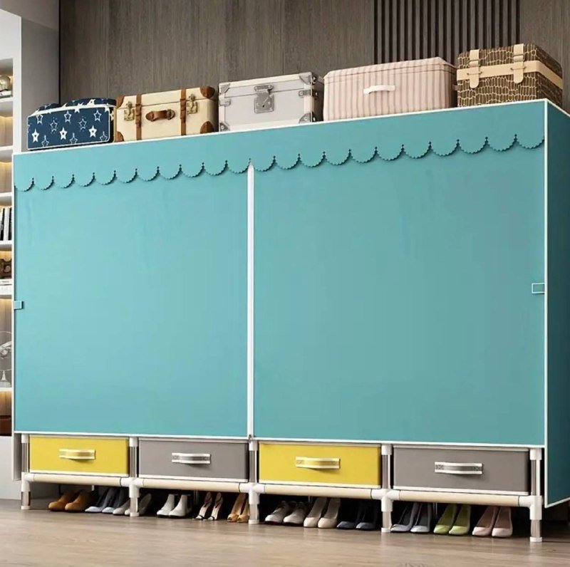 шкаф-гардероб стальной каркас тканевые вставки портативный 2