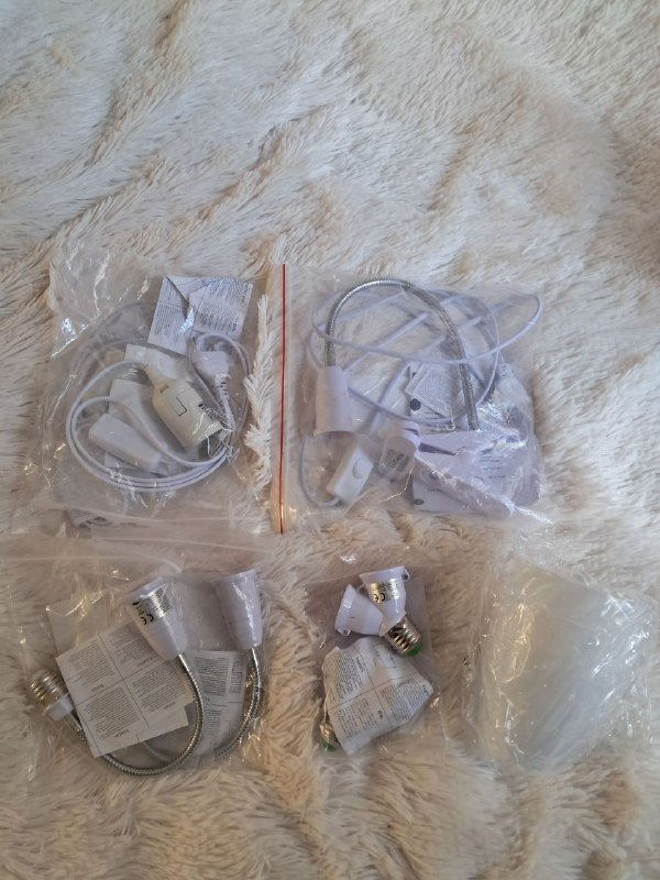 Е27 патроны, провода, удлиннители, разветвители, плафоны