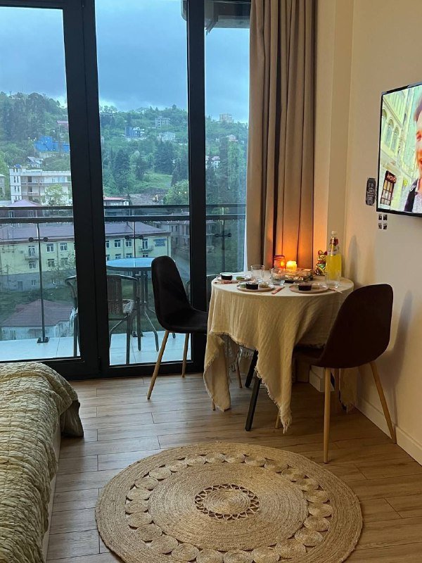 Студия в центре Махинджаури Next Green с балконом и видом 7