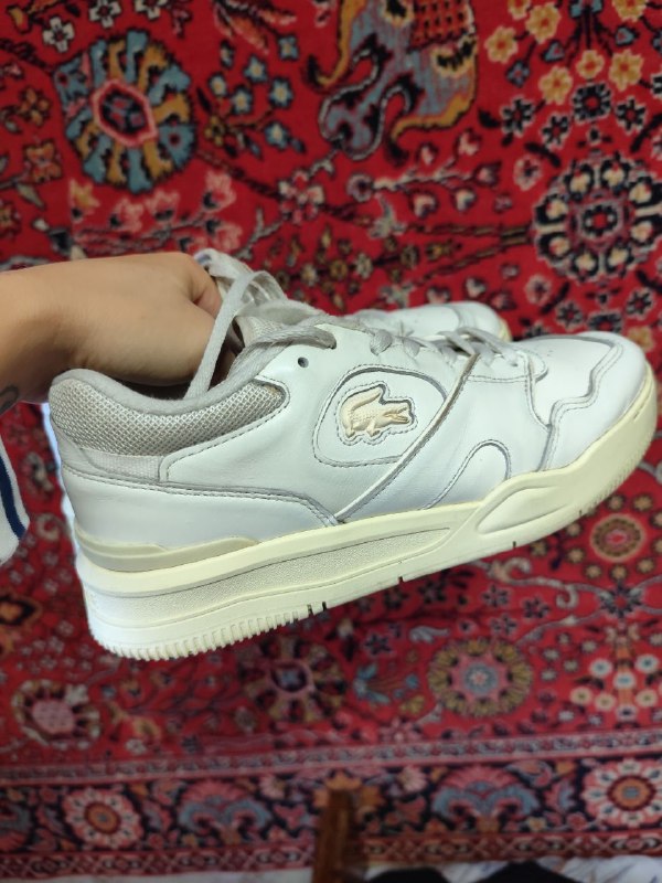 Кроссовки белые Lacoste из натуральной кожи 3
