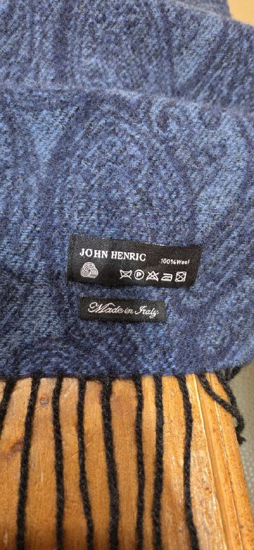 Шарфы 100% шерсть, синий и белый 4