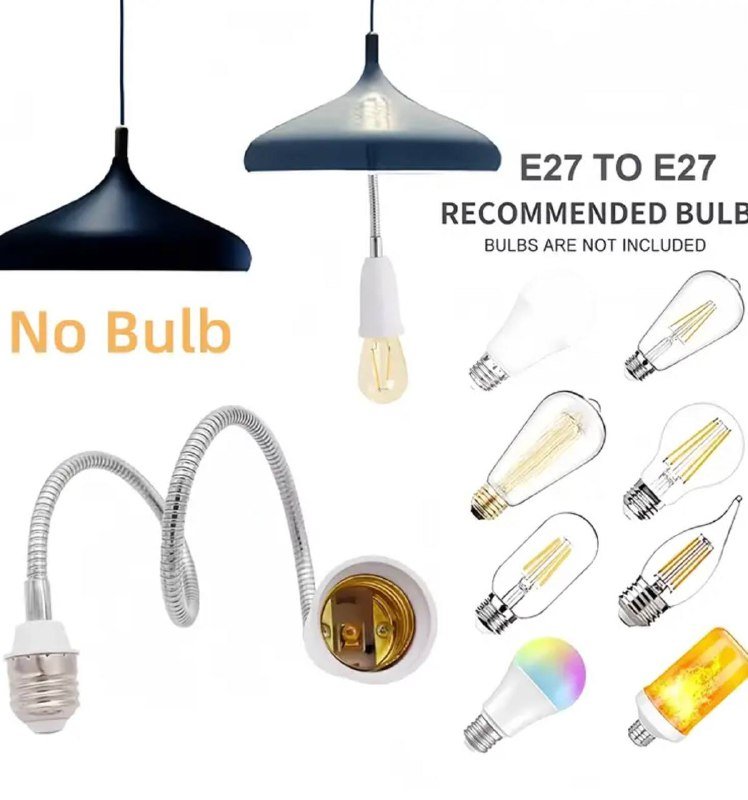 Гибкий патрон цоколь удлинитель для лампы 50 см 3