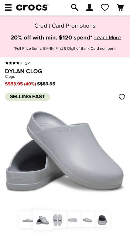 CROCS Dylan Clog Light Grey UK 7