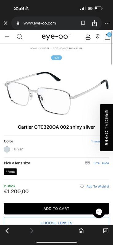 Мужские очки Cartier CT03200A 5