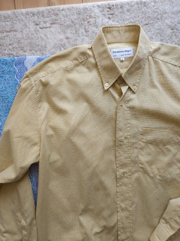Винтажная рубашка Deuxième Degré пастельно-желтая