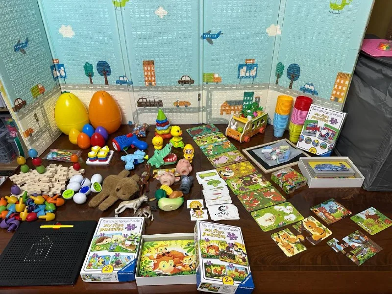 Игрушки, пазлы, конструктор, доски, пирамидка, сортеры, шнуровка