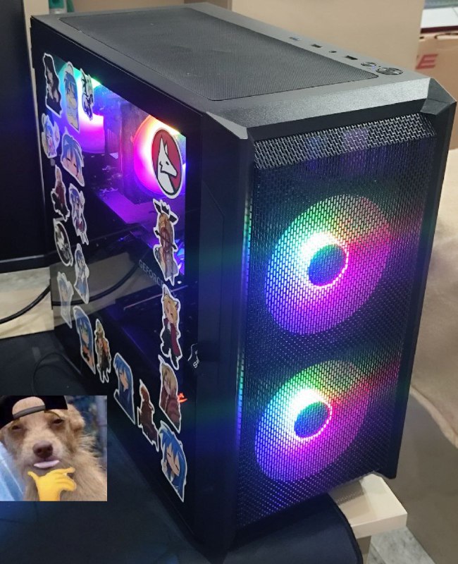 Компьютер с видеокартой Nvidia GeForce RTX 4060, монитор 2E H2724B, клавиатура HyperX Alloy Core RGB, мышь HyperX Pulsefire Core 6