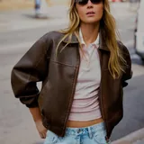 Кожаная куртка Bershka 3