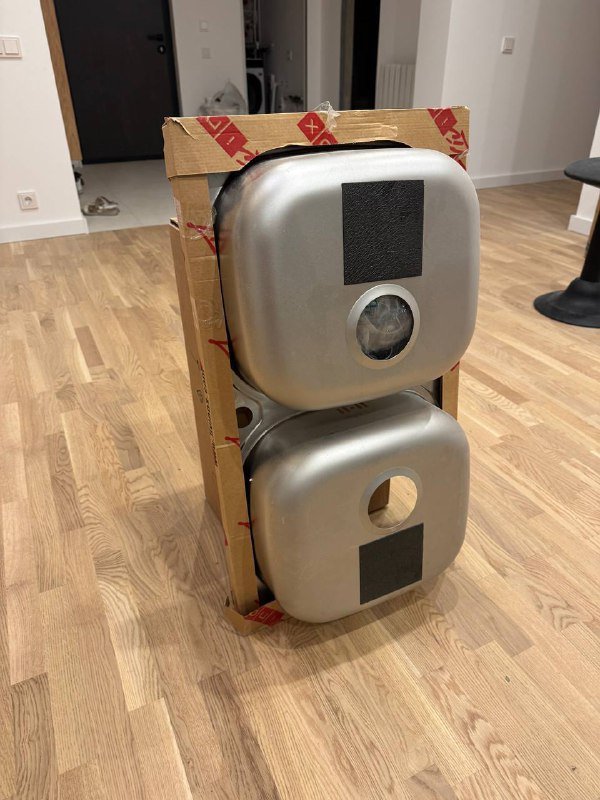 Кухонная мойка из нержавеющей стали двойная 45x80 см