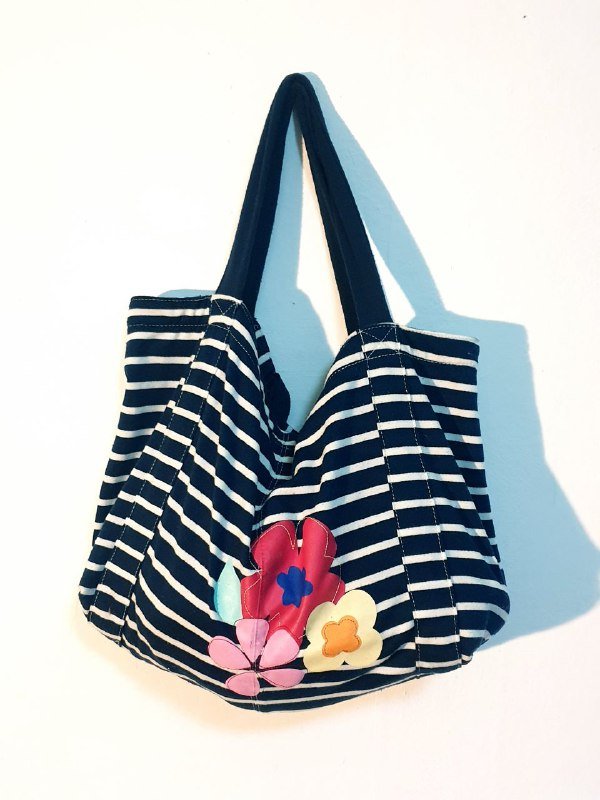 Пляжная сумка хлопковая с цветочками