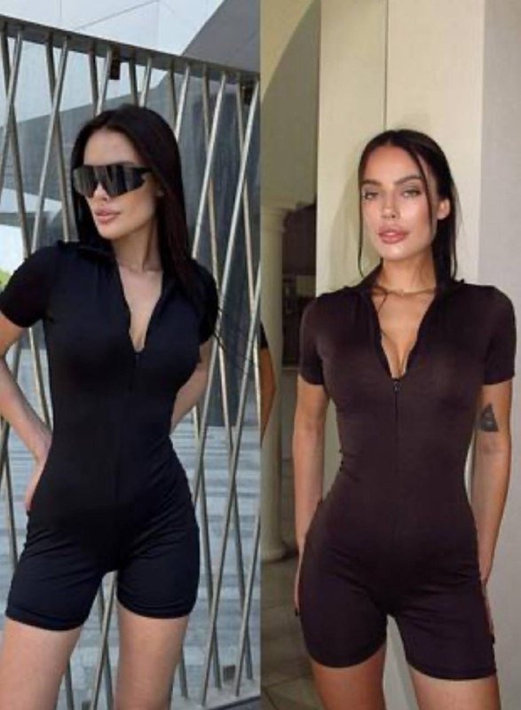 Женский комбинезон с лосинами и молнией 6