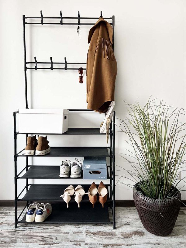 Стеллаж обувница с вешалкой для прихожей