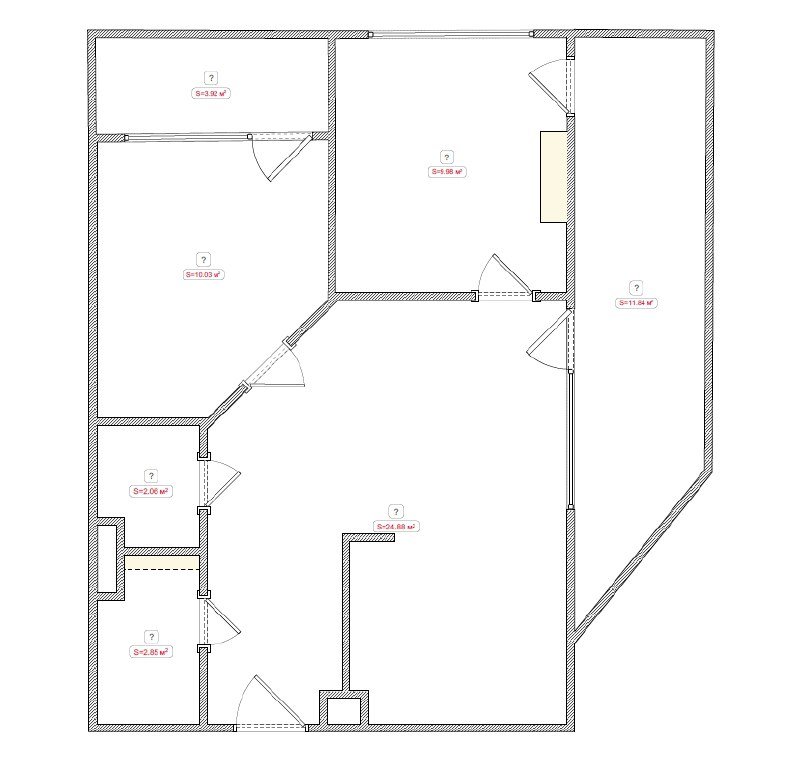 Квартира 2+1, 67.8 м2, ЖК Accent, пр. Шартава, д. 30 2
