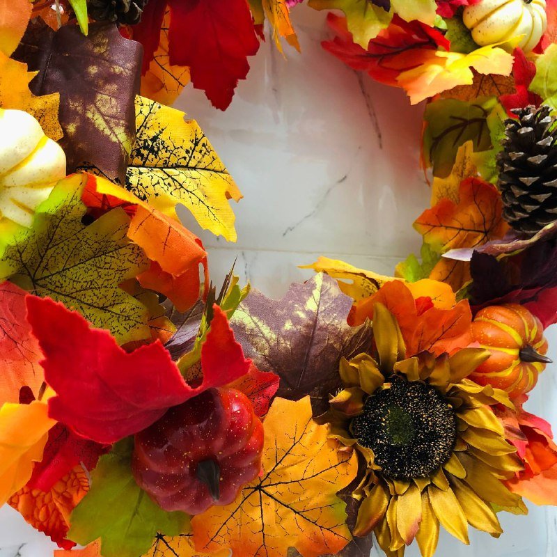Большой осенний декоративный венок 3