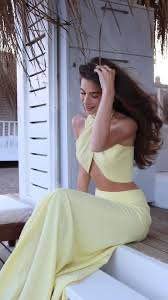 Пуховик из экокожи Zara, Топ лимонный изо льна 3