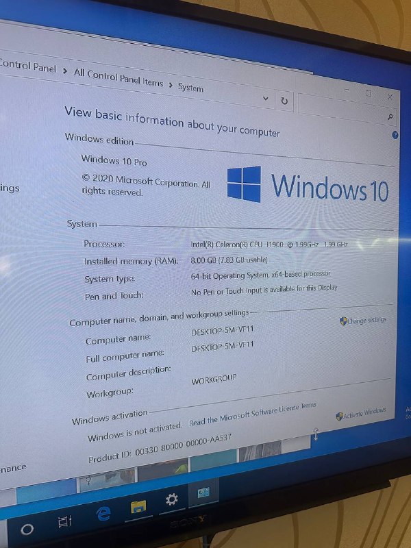 Новый Mini PC с Windows 10 Pro Intel Celeron 8GB RAM 4