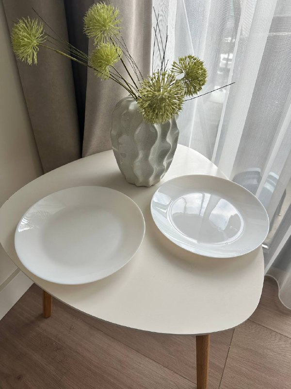 Большая стеклянная форма, таз-контейнер, тарелки Luminarc, вешалки, сушилка, скалка 4