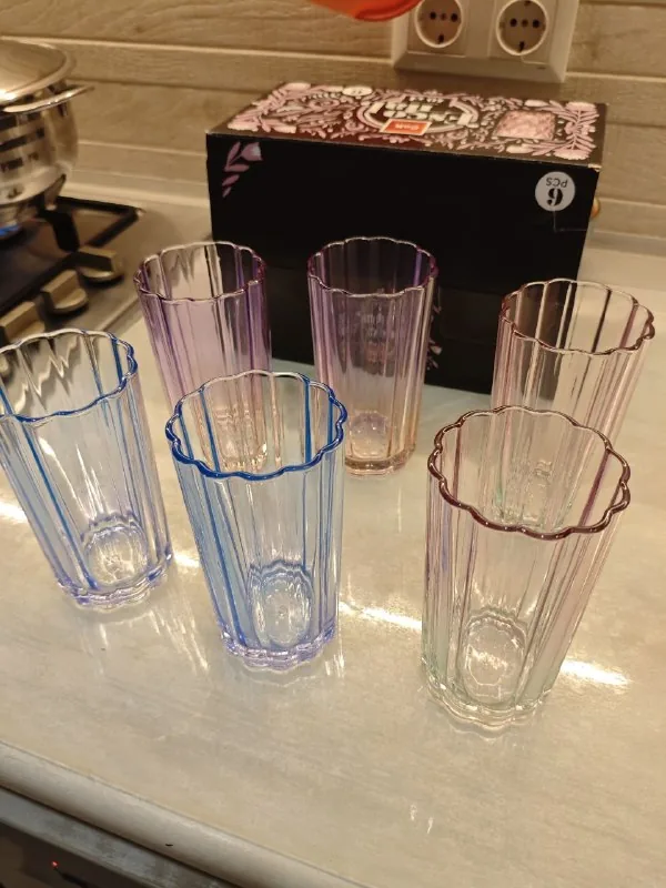 Set of six multicolored glasses 1