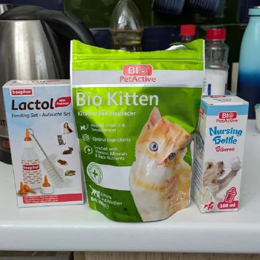 Смесь для котят, бутылочки для кормления