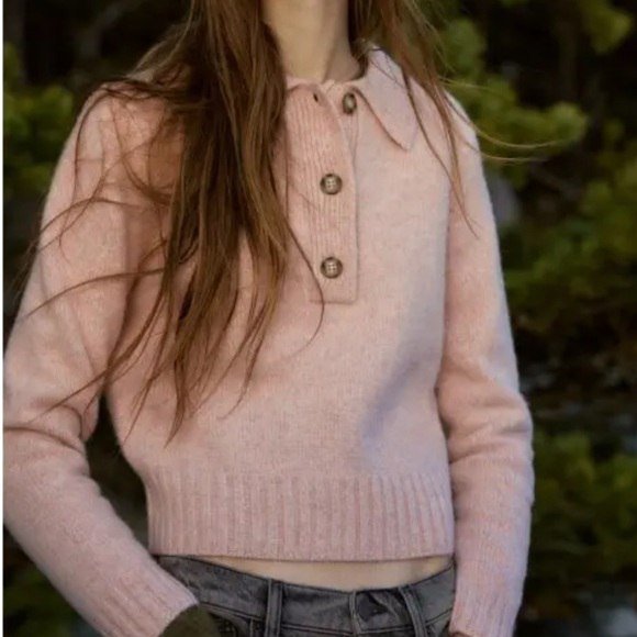 Свитер с вырезом поло ZARA, Свитер в полоску ZARA, Платье-свитер Pull and Bear 2