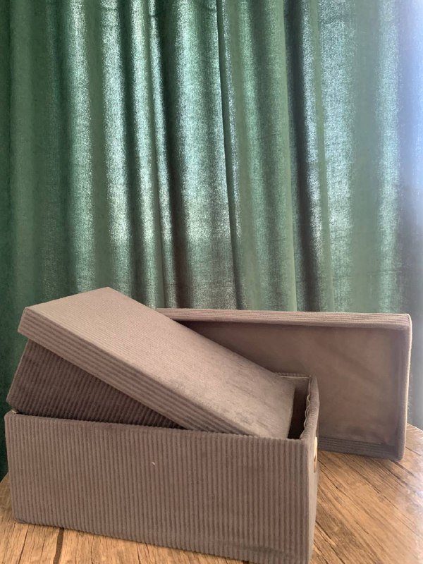 Два замшевых контейнера с крышками 5