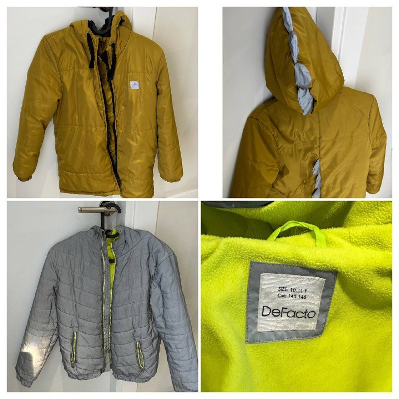 Куртка динозаврик и светлоотражающая куртка Defacto