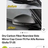 Карбоновые накладки на зеркала Alfa Romeo Giulia 1
